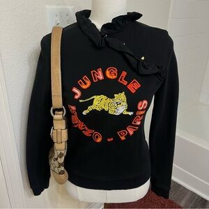 KENZO x H&M tiger black crewneck with ruffle collar red orange designer luxury